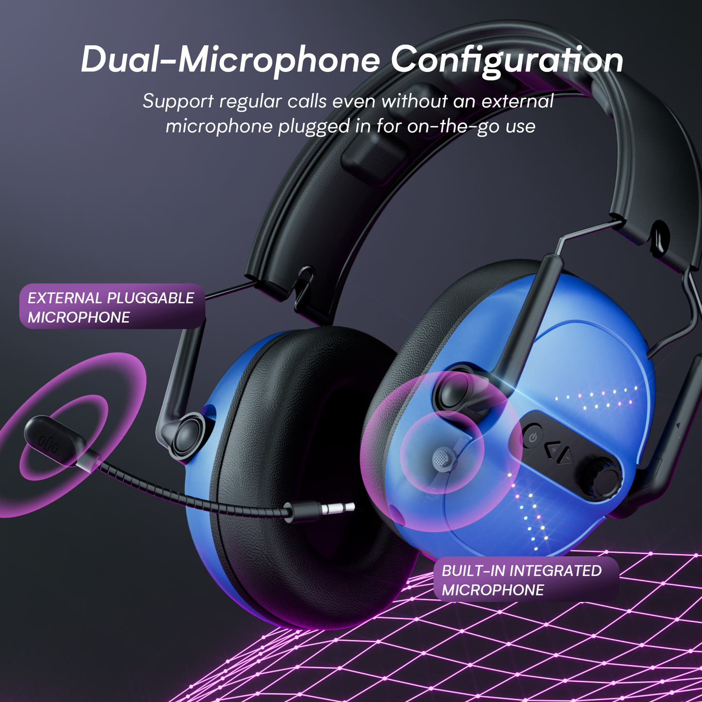 UHM G2000 Wireless Gaming Headset,Blue