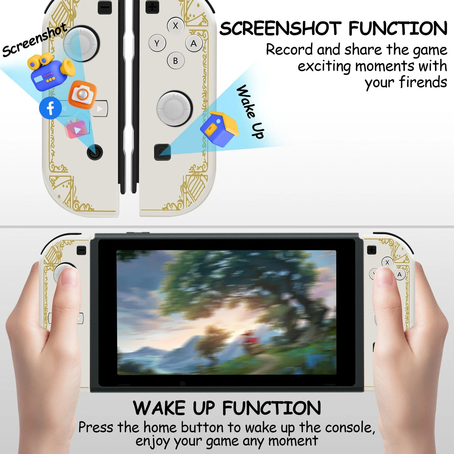 UVQYC Joypad Controller for Nintendo Switch,Wireless Controller (L/R)  Support Dual Vibration/Wake-up Function/Motion Control