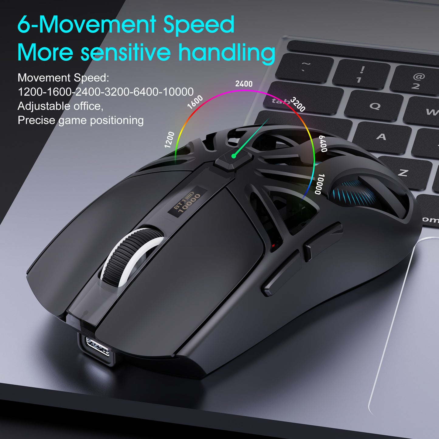 UHM Wireless Gaming Mouse,T400 Black