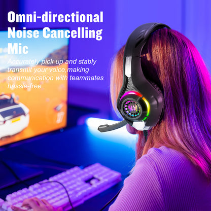 RCY Gaming Headset 3.5MM Wired for PS4 PS5, GS410 Black
