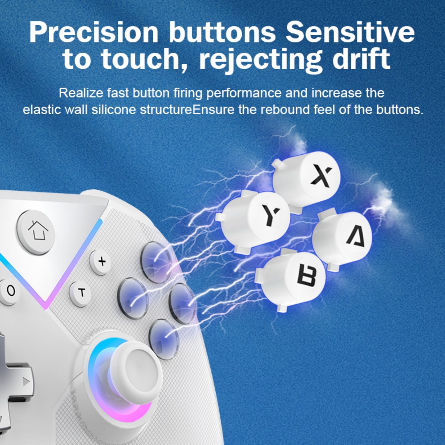 UVQYC Switch Controller for Switch/Steam/PC/IOS/Android-White