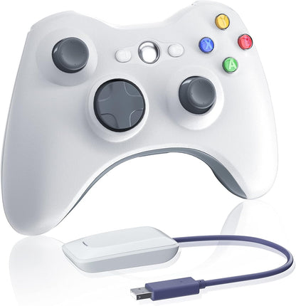 ERFKJE X-360 Controller Wireless for X-box 360/360 Slim/ PC Windows 7/8/10/11,White