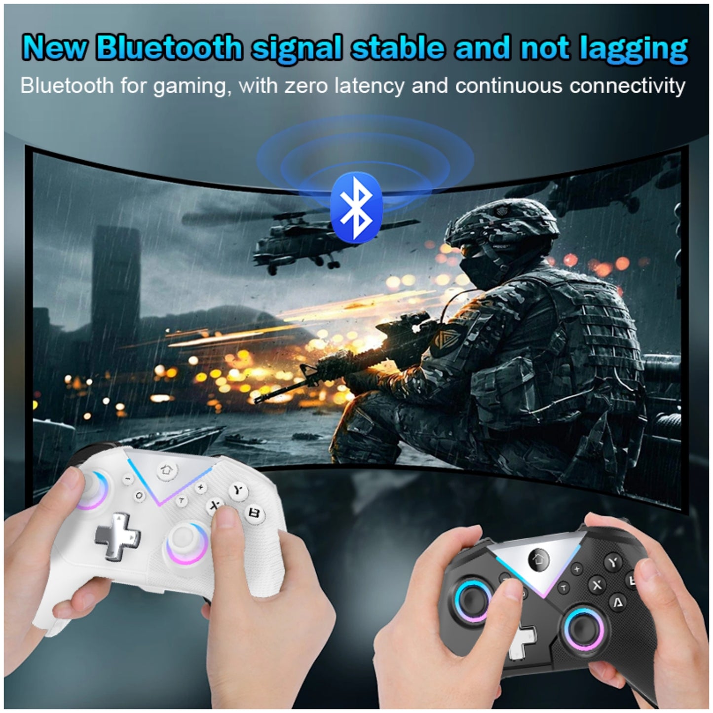 UVQYC Switch Controller for Switch/Steam/PC/IOS/Android-White