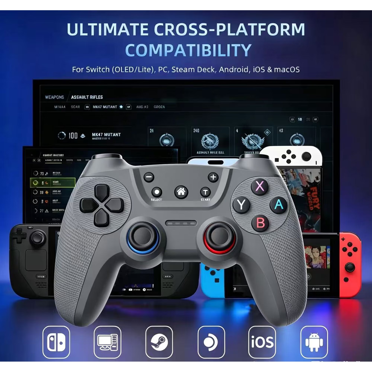 ERFKJE  Switch Pro Controller for N-Switch/Lite/OLED,Remote Switch Control for Android/IOS/Windows PC