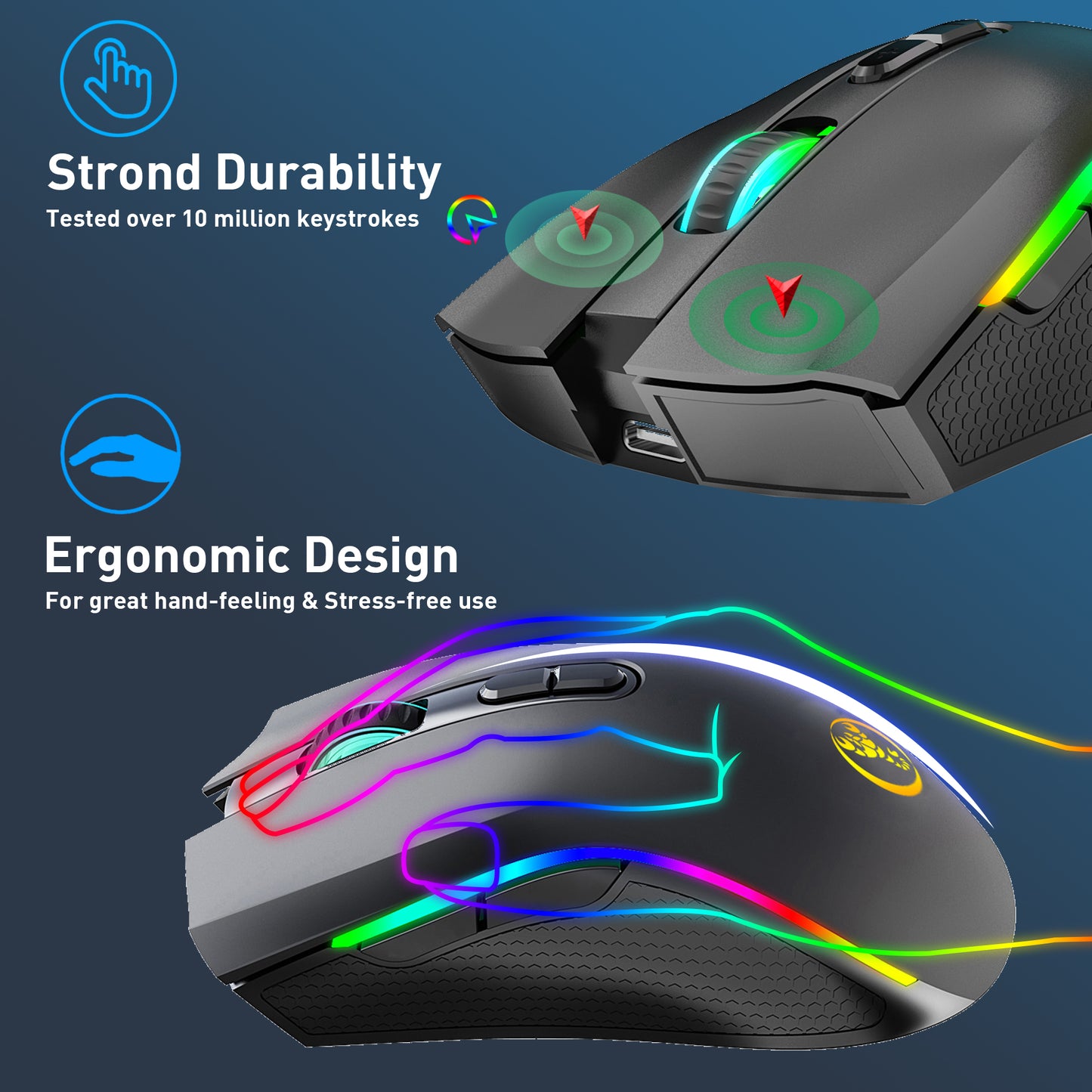 HUM Wireless Gaming Mouse,T69 Black