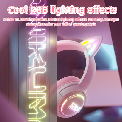 UHM Cat Ear Wireless Gaming Headset for Phone/PC/PS4/PS5/ Nintendo Switch