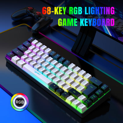 UHM 68 Keys Gaming Keyboard,White-Black