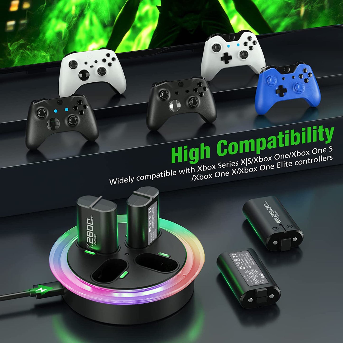 Charger for Xbox One Controller Battery Pack,SND-492