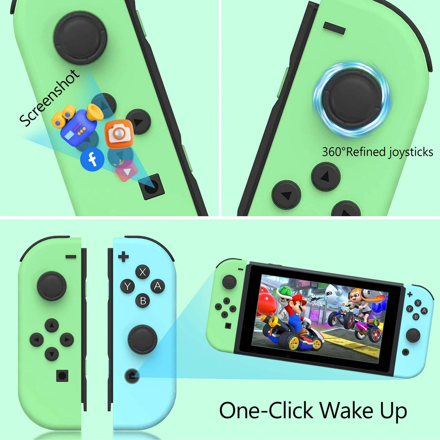 UHM Switch Controller for Nintendo Switch,Joypad Controllers，green&blue