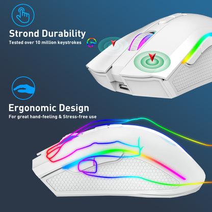 HUM Wireless Gaming Mouse T69,White