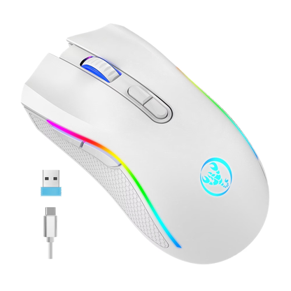 Hexamurby Wireless Gaming Mouse T69,White