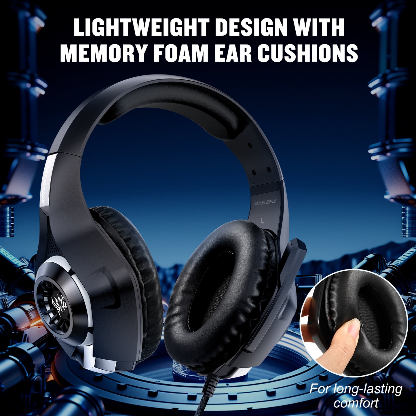 RCY Gaming Headset 3.5MM Wired for PS4 PS5, GS410 Black