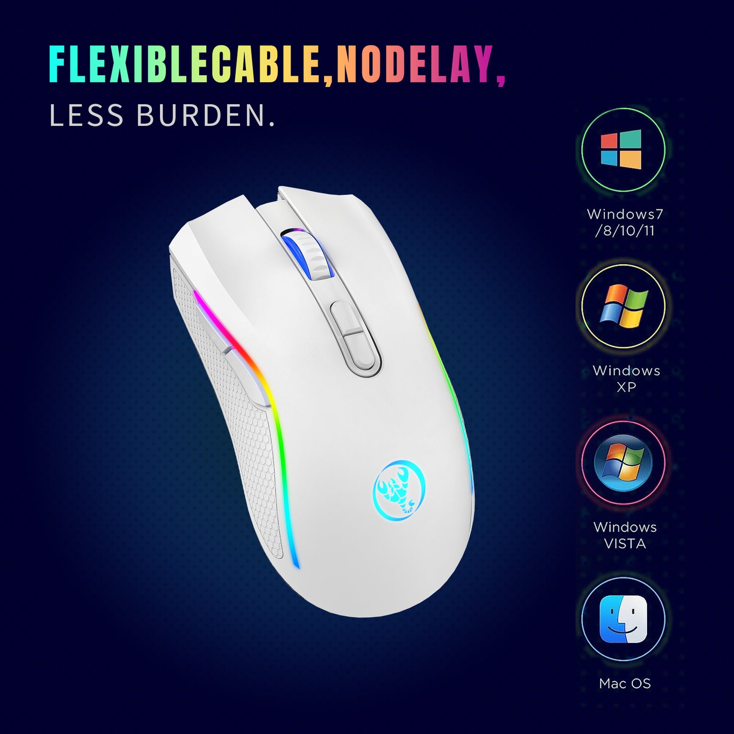 HUM Wireless Gaming Mouse T69,White