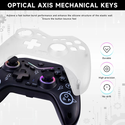 ERFKJE  Wireless Switch Controller for N-Switch/Steam/IOS/Android,Switch Pro Controller with Hall Joysticks and Hall Triggers,Magnetic Surface Shell&Lightweight Mechanical Button Control