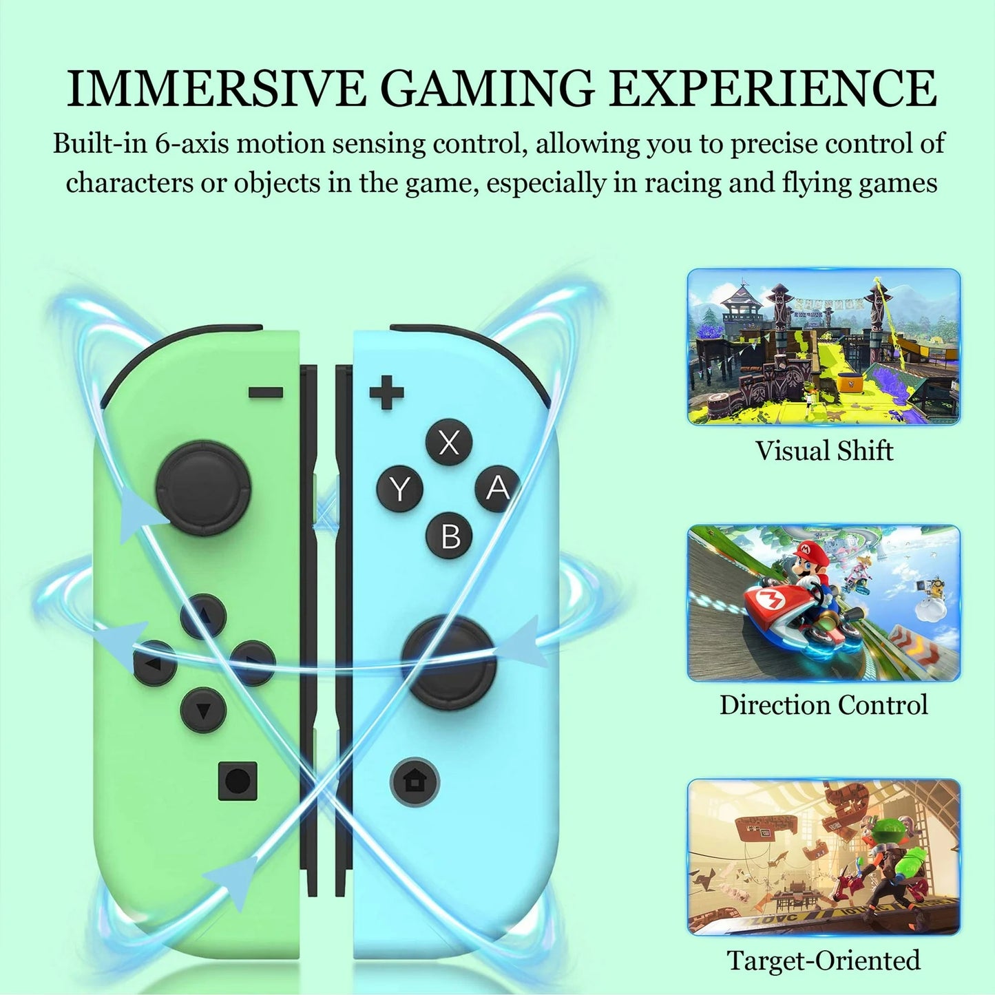 UHM Switch Controller for Nintendo Switch,Joypad Controllers，green&blue