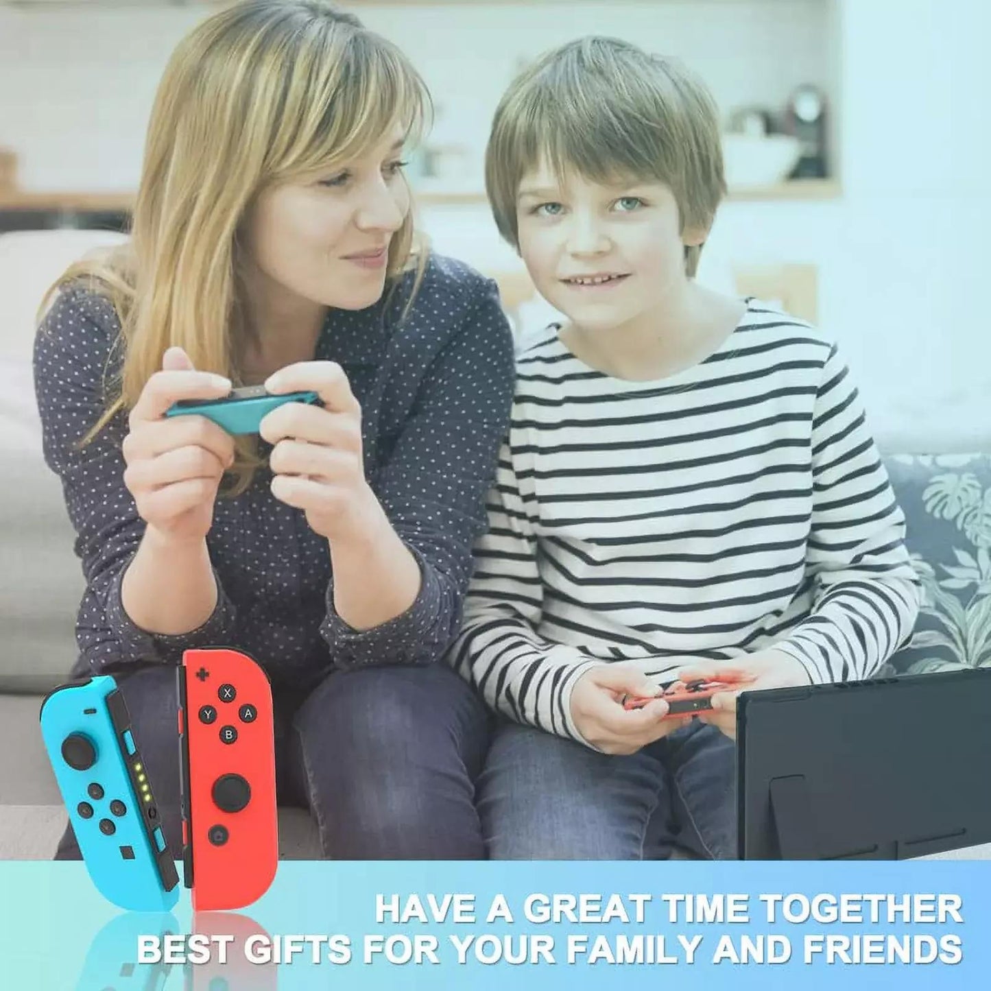 UHM JoyPad for Nintendo Switch Controller, Blue Red
