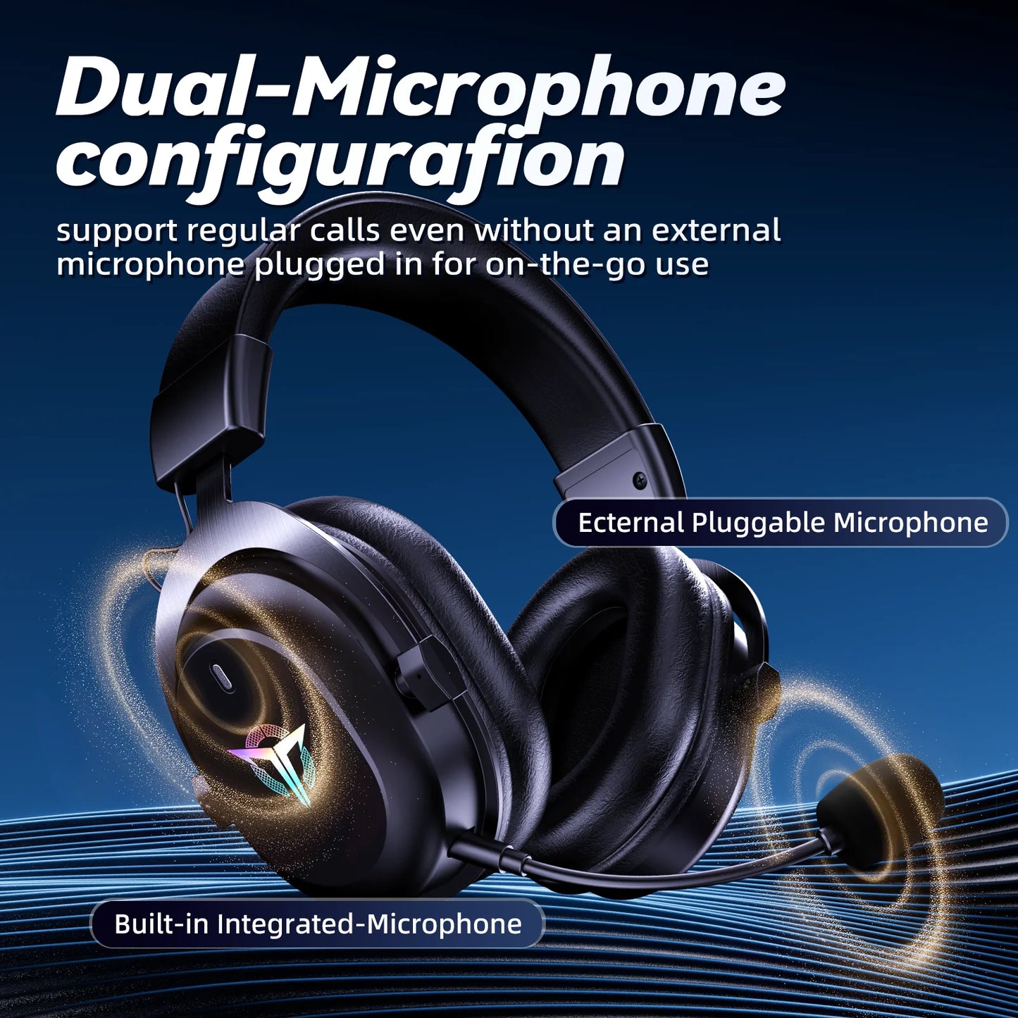 UHM Wireless Gaming Headset for PS5/PS4/PC/ Nintendo Switch,Foldable Over Ear 2.4G/Bluetooth Gaming Headphones with Detachable Noise-Canceling Microphone, Stereo Sound ,Wired Mode for Xbox,Black