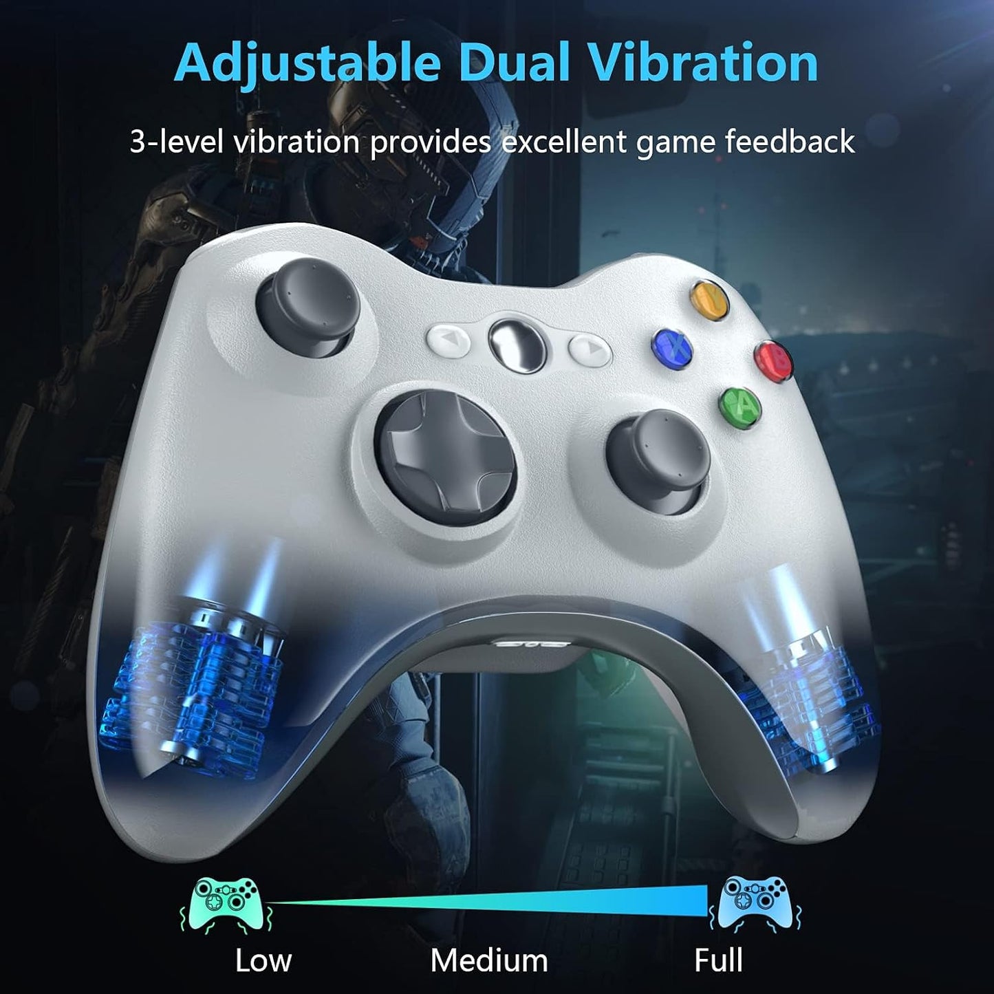 ERFKJE X-360 Controller Wireless for X-box 360/360 Slim/ PC Windows 7/8/10/11,White