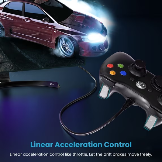 ERFKJE Wired Controller Compatible with X-box 360/360 Slim/ PC Windows 7/8/10/11,Black Wired-Black