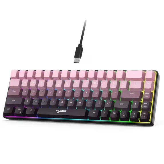 KoraiTect     Gaming Keyboard Wired,60% 68 Keys Mini Keyboard Multimedia & Anti-ghosting Keys for Windows Computer Laptop PC Mac Gamer,Pink and Black