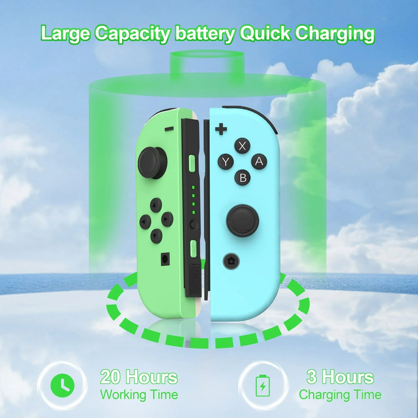 UHM Switch Controller for Nintendo Switch,Joypad Controllers，green&blue