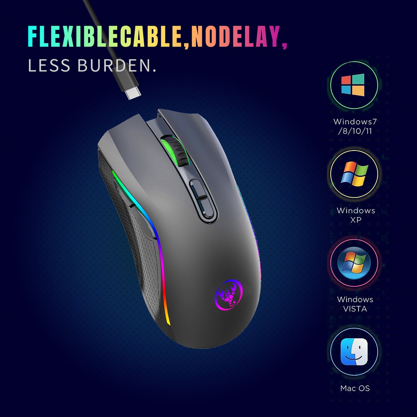 HUM Wireless Gaming Mouse,T69 Black