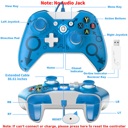 Wired Xbox 360 Controller Gamepad Joystick Compatible with Xbox 360/360 Slim /PC/ Windows 8 10 11