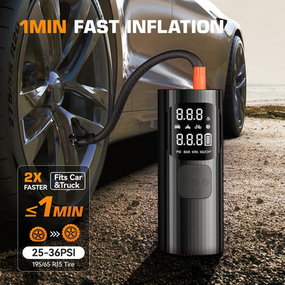 RCY Electric Bike Tire Inflator,150PSI Cordless Portable Air Compressor