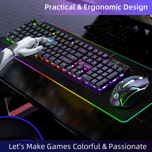 UHM Wired Gaming Keyboard & Mouse Combo UK100