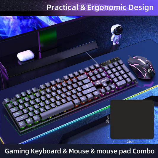 Hexamurby Wired Gaming Keyboard and Mouse Combo