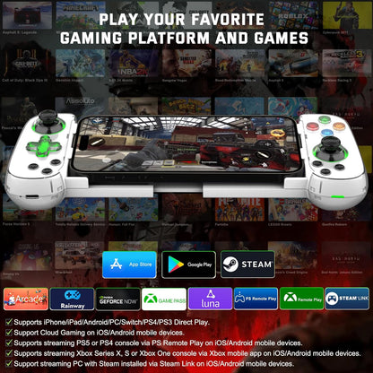 UHM D7 Mobile Game Controller White
