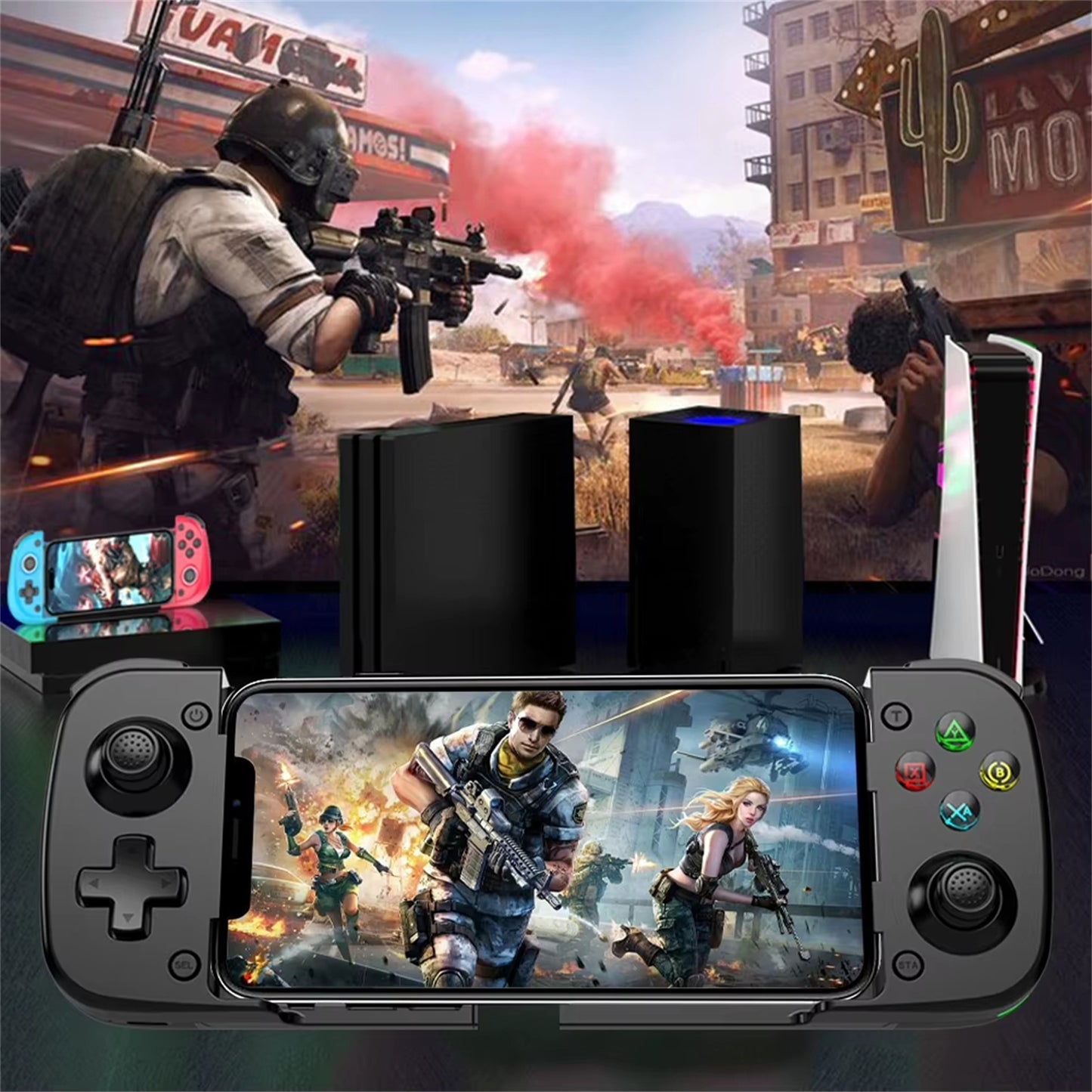 RCY Wireless Mobile Gaming Controller for Android IOS,D3S Black