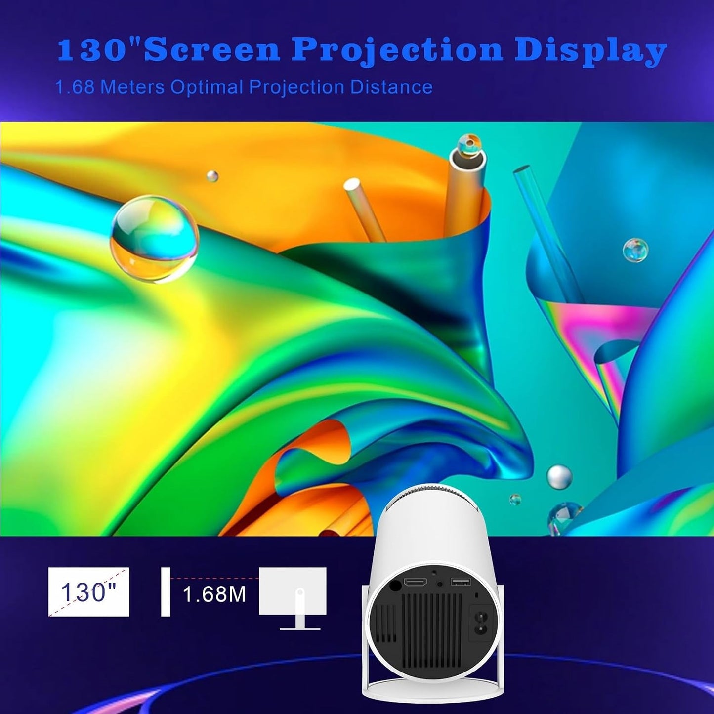RCY Mini Game Video Projector 4K 1080P Portable Projectors,HY300Max