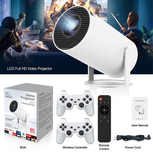 RCY Mini Game Video Projector 4K 1080P Portable Projectors,HY300Max