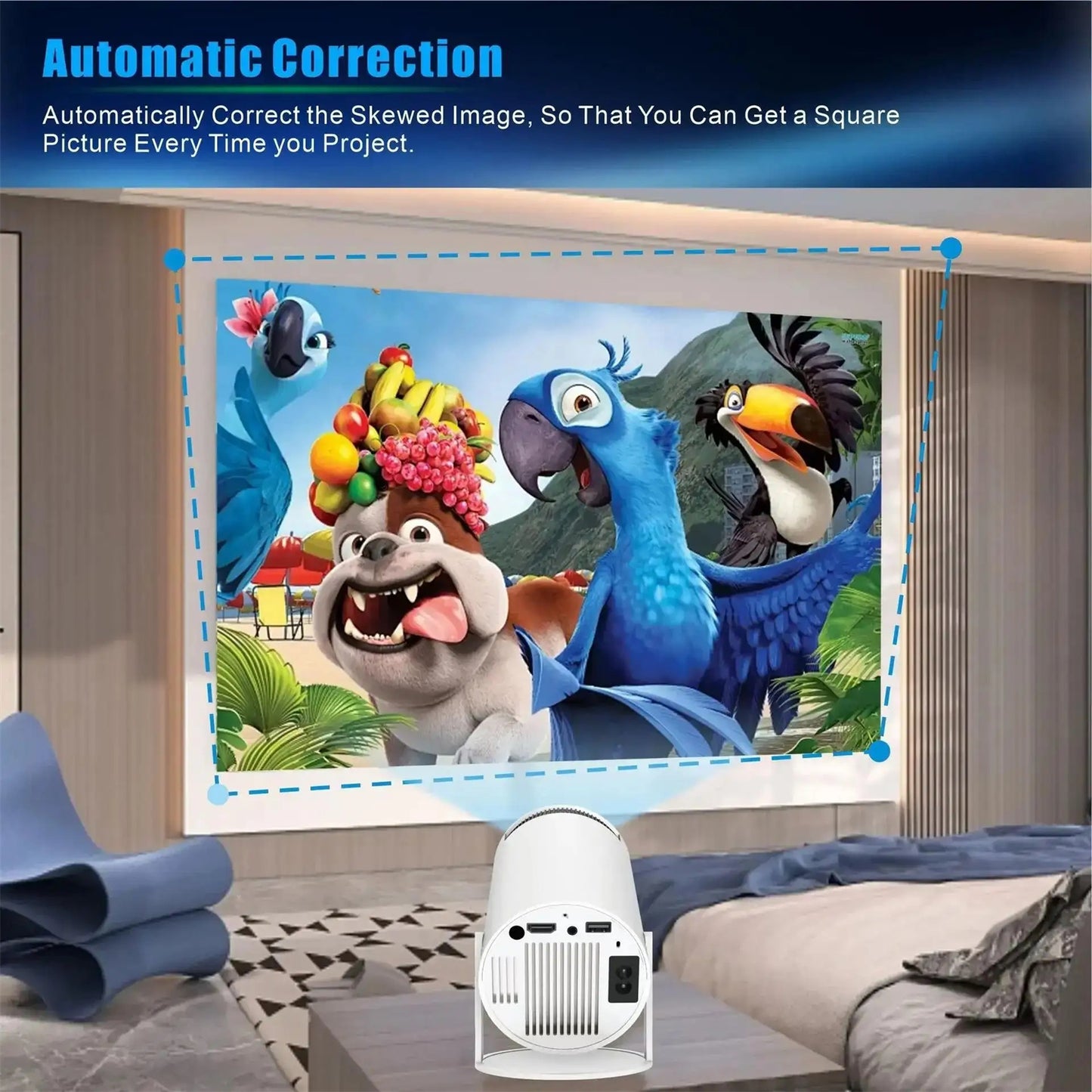 RCY Mini Game Video Projector 4K 1080P Portable Projectors,HY300Max