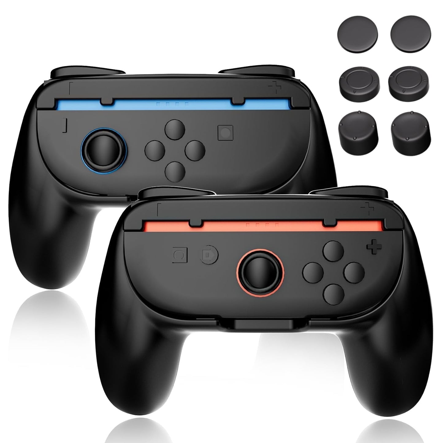 Hand Grips for N-Switch 2,Left+Right Controller Bracket Stand Holder Ergonomic Controller Gamepad Handle Hand Grip ABS Game Controller Handle Grip Wear-resistant Gaming Accessories,2PCS,Black