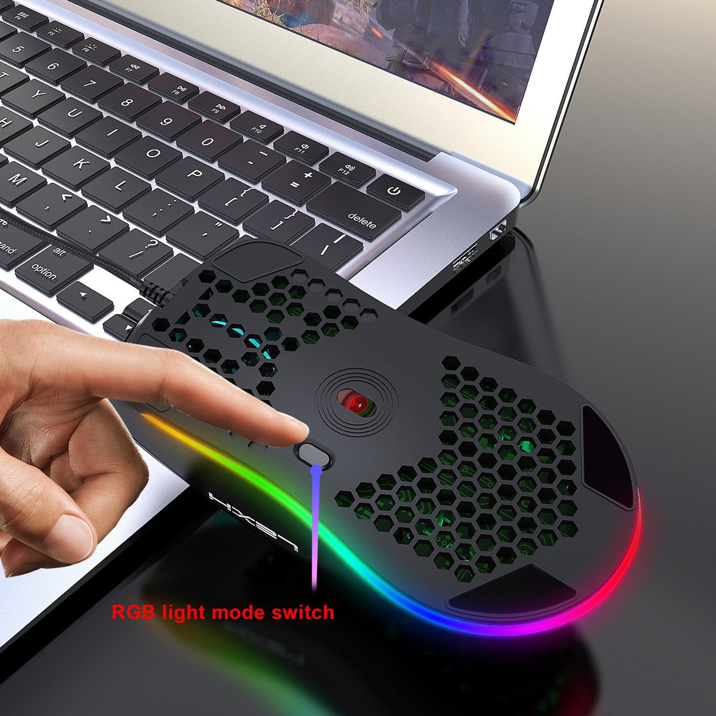 UHM T66 Mini Ultralight USB Wired Gaming Mouse,Black, USB Wired Mouse