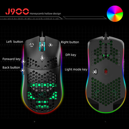 UHM T66 Mini Ultralight USB Wired Gaming Mouse,Black, USB Wired Mouse