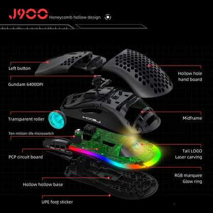 UHM T66 Mini Ultralight USB Wired Gaming Mouse,Black, USB Wired Mouse