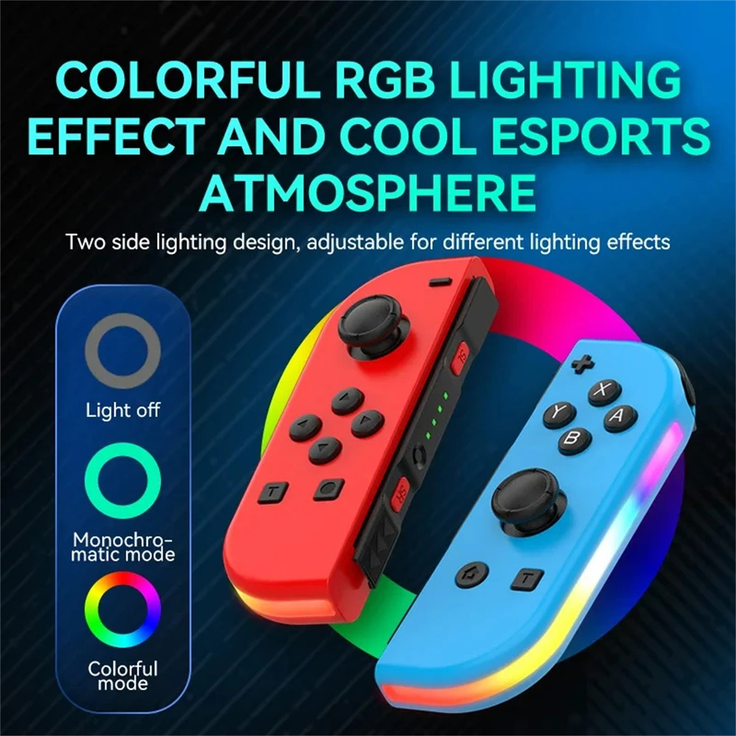 RCY Joypad Controller (left/right) for Switch ,Blue&Red with LED
