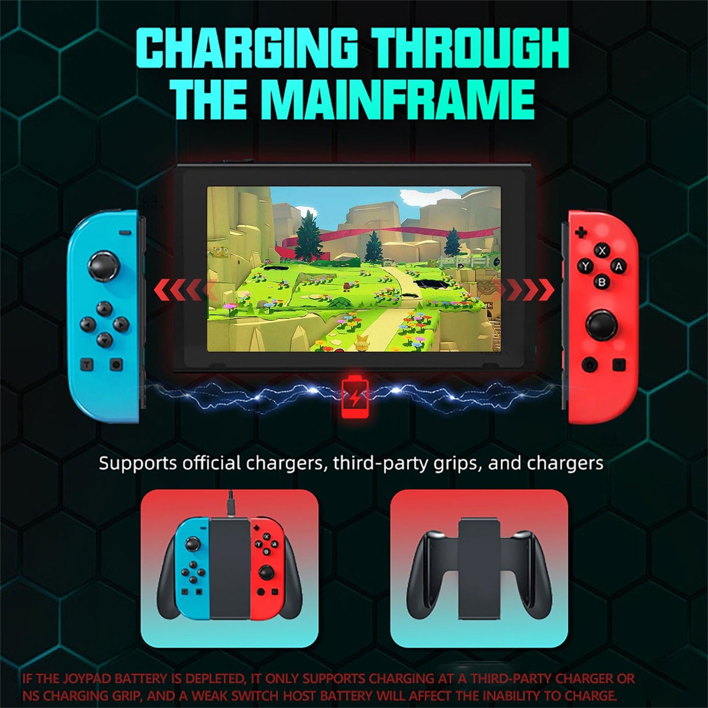 RCY Joypad Controller (left/right) for Switch ,Blue&Red with LED