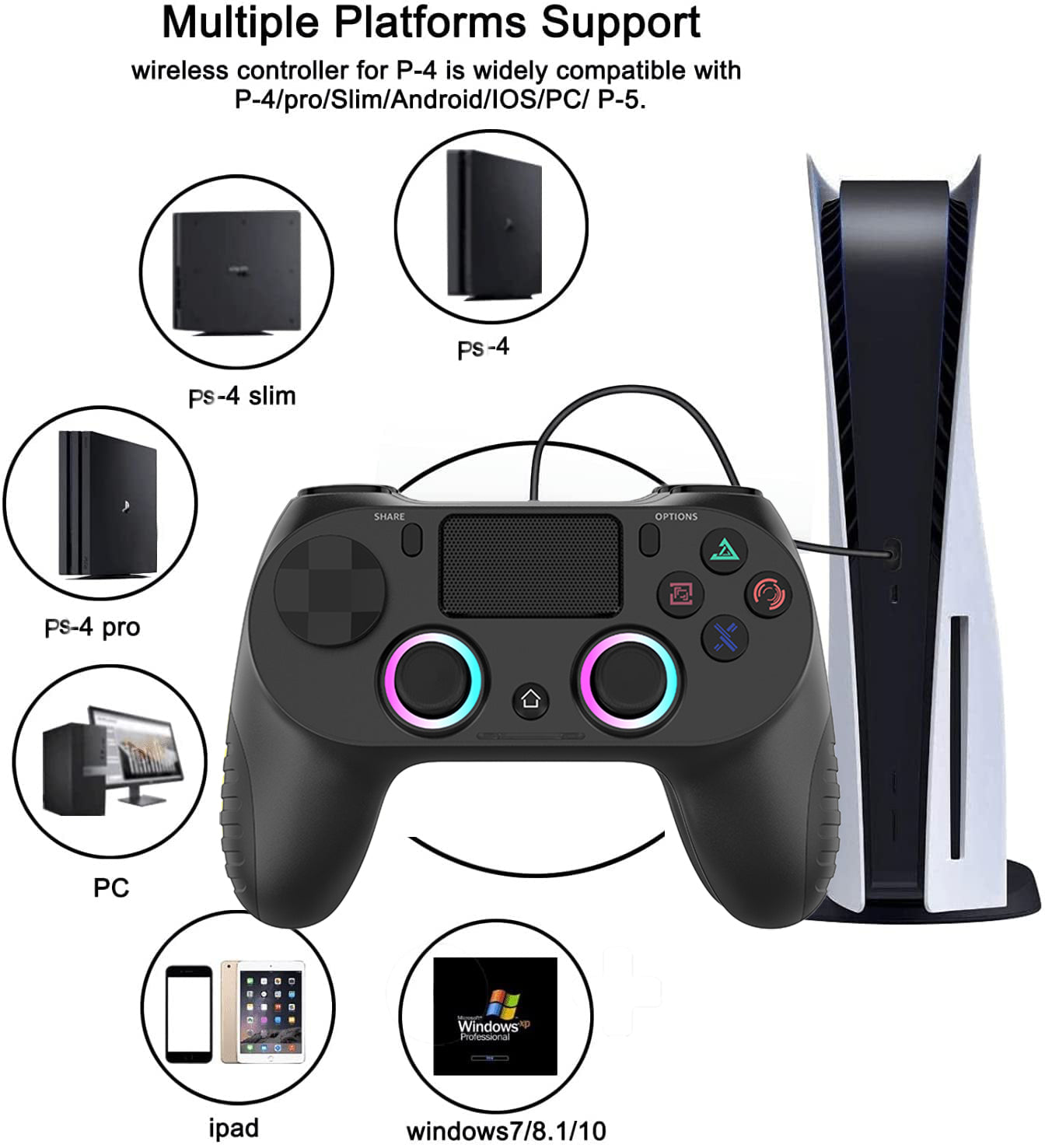 UHM P4058 Wireless Controller Black