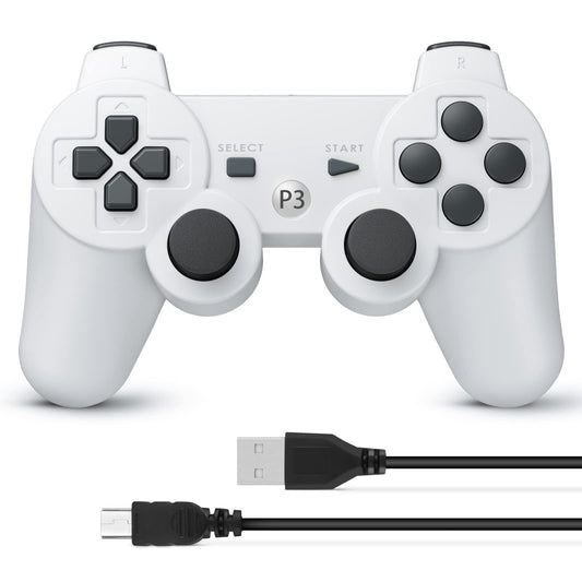 P3 Controller Wireless Compatible with P3 Rechargable Remote Control Gamepad with Charging Cable for P3/PC,White