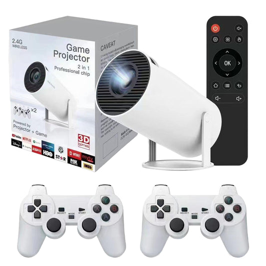 UHM Mini Gaming Porjector，Portable Projector with Gaming Controller P3+HY300