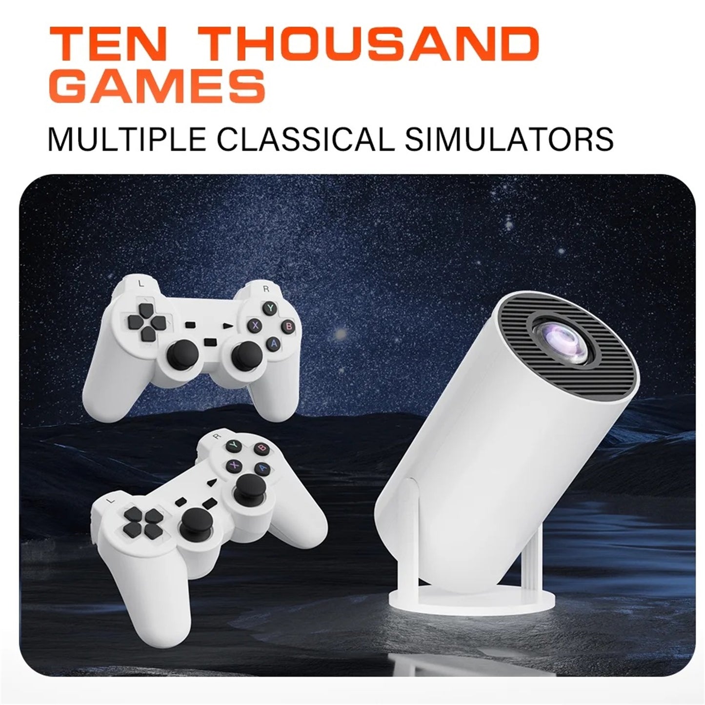 UHM Mini Gaming Porjector，Portable Projector with Gaming Controller P3+HY300