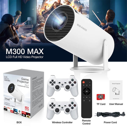 UHM Mini Gaming Porjector，Portable Projector with Gaming Controller P3+HY300