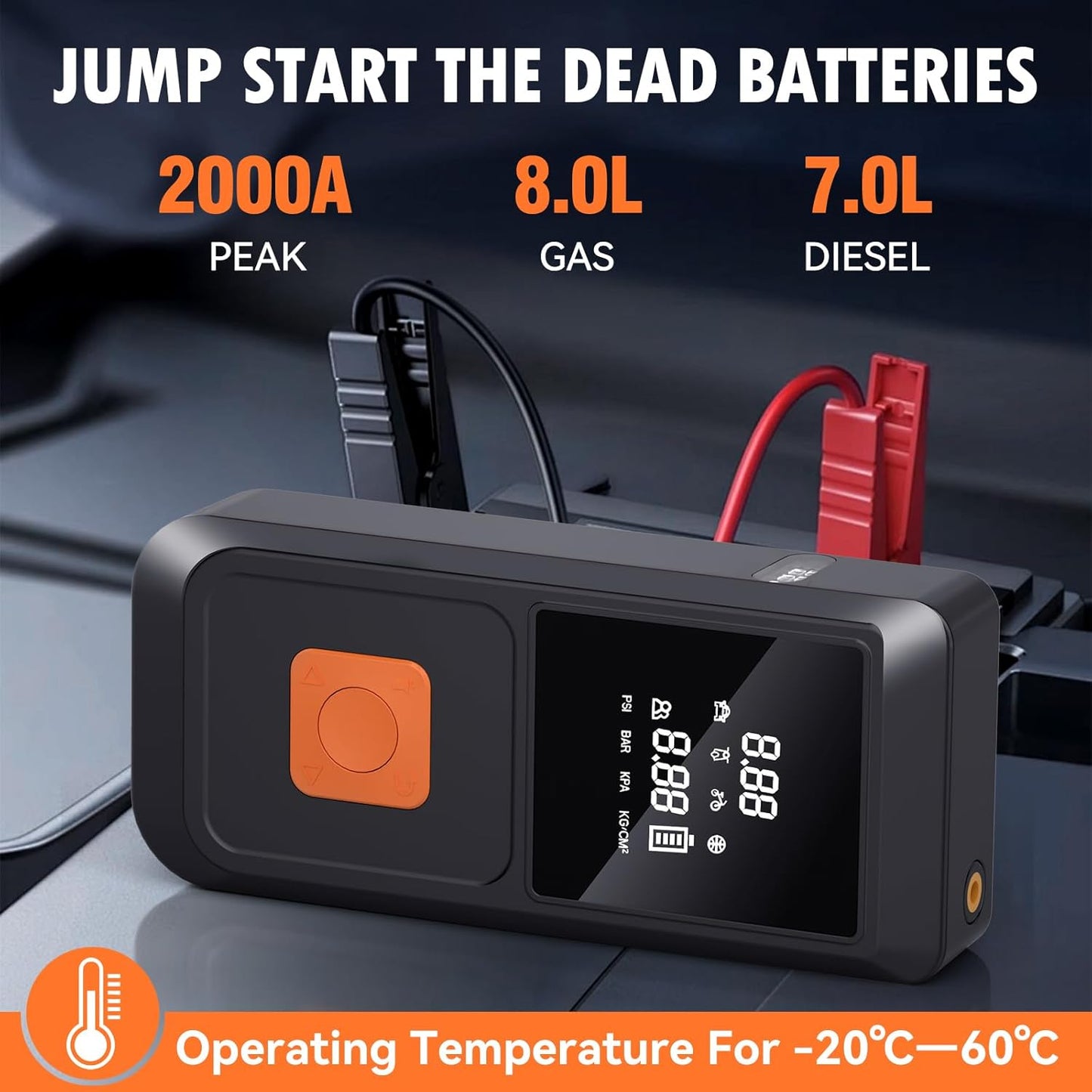 RCY Portable Air Compressor with Jump Starter,QB08