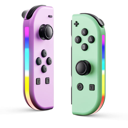 RCY Joypad Controller for Nintendo Switch，Purple Green with LED