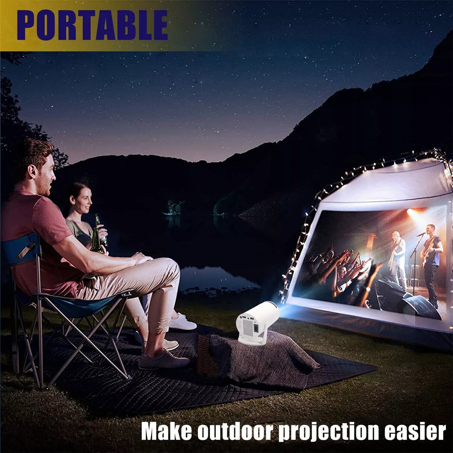 RCY Mini Projector 1080P Portable Projector,HY300Pro