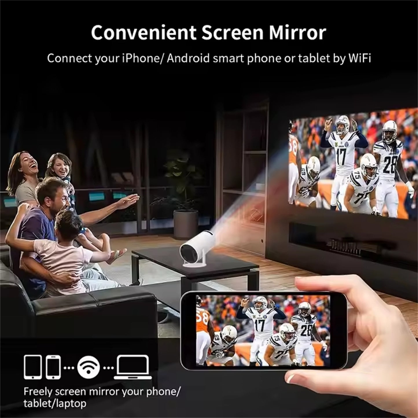 RCY Mini Projector 1080P Portable Projector,HY300Pro